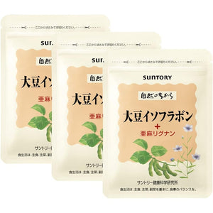 Suntory Soy Isoflavone + Flax Lignan Vitamin E Calcium Supplement 90 tablets/approx. 30 days supply 3 piece set