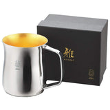 Tamahashi Tumbler Silver (24k Gold Plated Inner) 380cc "Miyabi" Hand Included MY-02