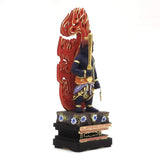 Wooden sculpture BUDDHA of Fudo Myo King Square Base Flame Light 3.0 Dimension Hinoki Rich Colour