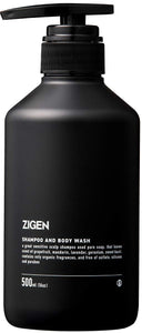 [Cool Type] ZIGEN Washed Whole Body Refreshing Men's Whole Body Shampoo [Hair Scalp Body] Menthol Non-Silicone Soap No Additives 500ml Jigen