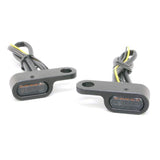 Ultra Small Micro Mini LED TURN Signal, EH, Black Body, SMOKE LENS, SMOKE LENS, ROAD Transport Vehicle Act Compiliant, Set of 2, Orange/Amber/Amber Luminous