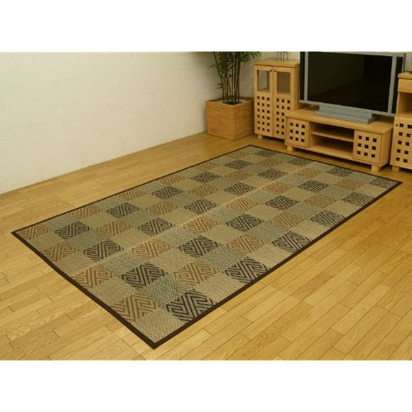 Ikehiko Grass Rug, Flower Mat, Carpet, 2 Tatami Mats, Made in Japan, 5 Winds, Brown, Edomo 2 Tatami Mat (Approx. 68.7 x 68.9 inches (174 x 174 cm)