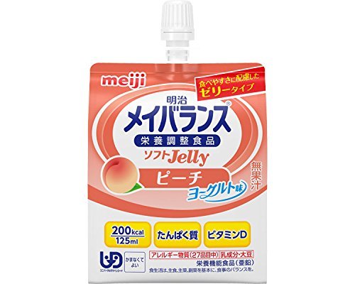 Meiji Maybalance Soft Jelly 200 Peach Yogurt Flavor 4.1 fl oz (125 ml) 24 Pieces (Sold by Case)