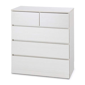Iris Ohyama WCH790 Chest of Drawers, Sliding Rail for Smooth Opening and Closing, Off-White, Width: 31.1 x Depth: 15.4 x Height: 34.6 inches (79 x 39 x 88 cm), 4 Tiers, Simple Design, No Handles, Safe for Small Children