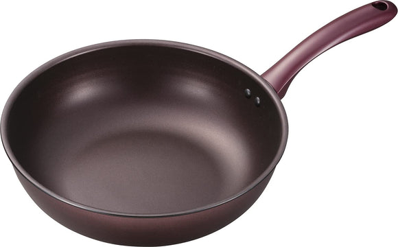 Kyocera CFF-G28FA-BBR New Coating Frying Pan, Frying Pan, 11.0 inches (28 cm), Deep Type, Serafort Gas Stoves, Ceramic, Diamond