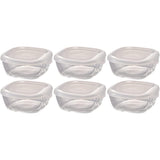 HARIO KST-25-TW BUONO Kitchen Heat-Resistant Glass Storage Container, Square, 8.5 fl oz (250 ml), Set of 6, Clear