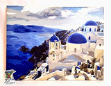ARTomo Puzzle Oil Painting with Frame Numbers Oil Painting DIY Coloring Book for Professional Oil Painting Easy and Fun for Anyone 15.7 x 19.7 inches (40 x 50 cm) (Santorini)