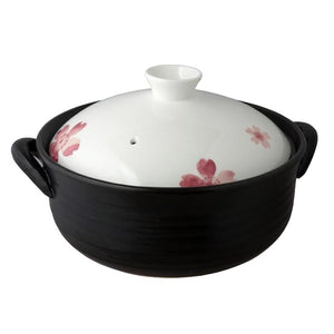 Sakura IH compatible deep clay pot No. 6 1-2 people cherry blossom bone China lid specifications