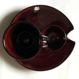 Lacquered Brown Shizuru Cold Sake Cup Saucer Set