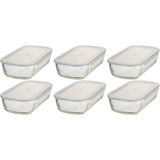 HARIO BUONO Kitchen KSTL-140-TW Heat-Resistant Glass Storage Container, Made in Japan, 40.9 fl oz (1,400 ml), Set of 6, Clear