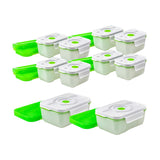 Shop Japan FOSAAM17 Square Vacuum Containers, Medium, 8 Pieces, Large, Set of 2, Microwave Safe, Vacuum Storage Container, Vacuum Pack, Sealed Container, White x Green