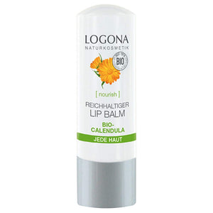 Logona Carendula organic lip balm "Glossy lips last forever."