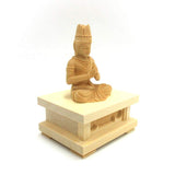 Wooden sculpture BUDDHA Dainichi Nyorai seat statue JAPANESE WORLD 2.0 DIMENSION Hinoki Phone ONLY SQUARE PEDESTAL WITH