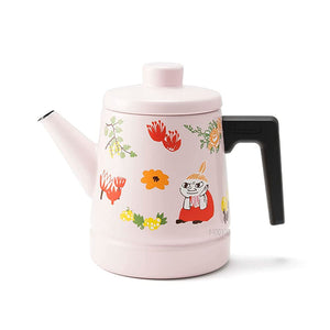 Fuji Enamel Coffee Kettle, 0.4 gal (1.6 L), Moomin, Little My, Pink