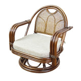 Otake Sangyo Rattan Rattan Rotating Floor Chair, Japanese Room, Low Type, Brown, 22.0 x 19.7 x 22.8 inches (56 x 50 x 58 cm)