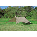 Captain Stag UA-1090 Tarp Fly Tarp Set, UV Protection, Aluminum Poles, 6.6 ft (2,000 mm) Waterproof, For 3 to 4 People, Ventilation Equipment, Bag Included, Khaki, 420 (330 x 500 x 180 cm)