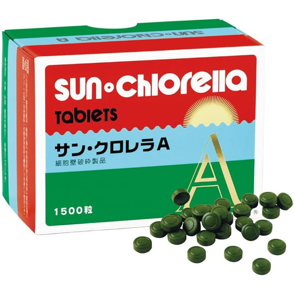 [Sun Chlorella Official] Sun Chlorella A 1500 grains, approximately 100 days' worth, additive-free supplement, essential amino acids, protein, chlorophyll, minerals, vitamins, chlorophyll, carotene
