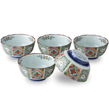 Ranchant Bancha Set Multi Pot Diameter 6.5 x 5.0 x 3.5 inches (16.5 x 12.8 x 9 cm), Cup Diameter 3.9 x 3.1 inches (10 x 8 cm), Nabashima Design Arita Ware Made in Japan