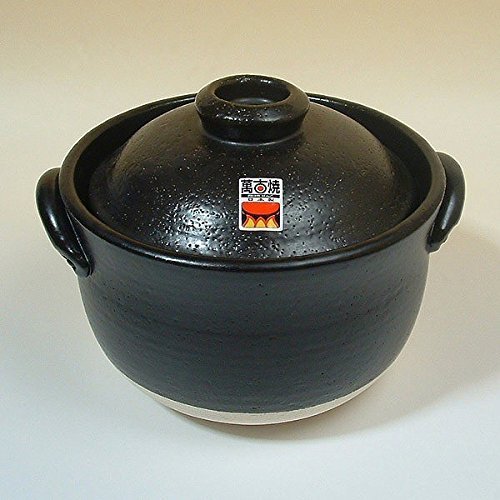 Pukupuku rice clay pot rice cooking pot single lid 3 go cooked made in Japan