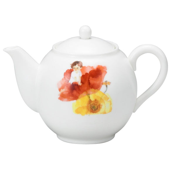 Narumi 52081-4515 Tea Pot, Chihiro Iwasaki Baby in the Flower of the Keshino 11.2 fl oz (330 cc), Made in Japan, Red