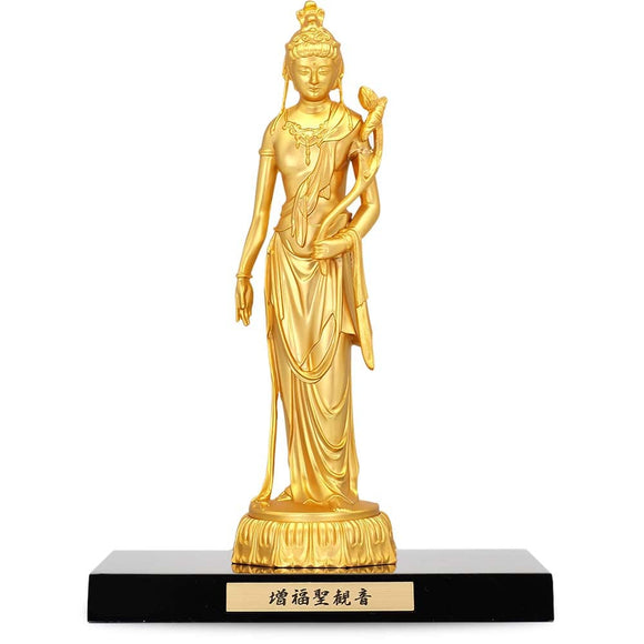 Buddha Statue Seikannon Bodhisattva Figurine, Alloy, Made in Japan, Amulet, 7.5 inches (19 cm), Base Included, Takaoka Copper, Good Luck, Prosperity, Buddhist Altar, Buddhist by Hidumo Makita