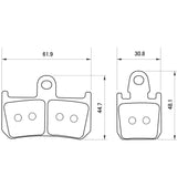 DAYTONA 97148 Motorcycle Brake Pads, Golden Pad X (Sintered Metal Pad), V-MAX [1,700cc] (09-17), MT-01 [5yu8/H] (07-09), YZF-R1 (07-14) , etc. for Front USE, No: 105