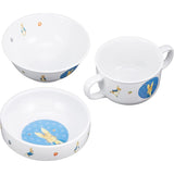 Shatter-resistant High Strength Porcelain Children's Tea Bowl, Easy to Scoop, 2-Hand Cups, 3-Piece Set, Peter Rabbit, Classic, Perfect for Baby Food to Preschool Meals, Mino Ware Made in Japan, Envelherck