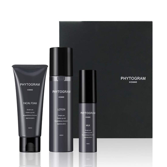 Men's skin care set (face wash, lotion, milky lotion) [botanical domestic plant gift gift for men cosmetics made in Japan] [phytogram]