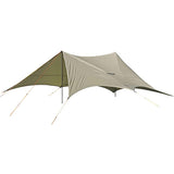 Captain Stag UA-1090 Tarp Fly Tarp Set, UV Protection, Aluminum Poles, 6.6 ft (2,000 mm) Waterproof, For 3 to 4 People, Ventilation Equipment, Bag Included, Khaki, 420 (330 x 500 x 180 cm)