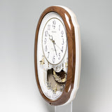 Seiko clock wall clock Atomic Analog 16 Songs Melody Decorative Pendulum Brown Marble Pattern am260 a Seiko