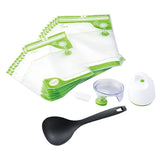 Shop Japan FOSAAM23 Vacuum Bag, Basic Set, Server Spoon Included, Vacuum Storage Container, Vacuum Pack, Airtight Container, Genuine Product, White & Green