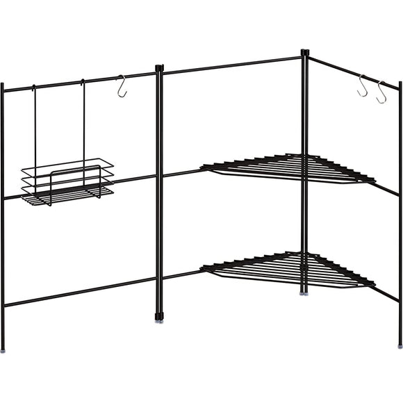 Wahei Freiz OM-0036 Kitchen Rack, Black, Heat Resistant, Scratch Resistant, Cerakote (Ceramic Coating)