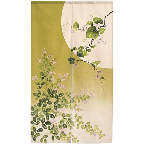 Noren 11319A Wall Decor Tapestry, Room Divider, Blindfold, Traditional, Japanese Pattern, 33.5 x 59.1 inches (85 x 150 cm), Hagi Ni Moon