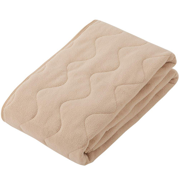 Iris Plaza Bed Pad Double Sheep-like Bore Bed Pad With Rubber Bands at Four Corners Washable Autumn Winter Warm, fluffy and fluffy to the touch 140 × 205cm Beige