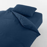 Muji 44790649 Washed Duvet Cover, Q, Dark Navy