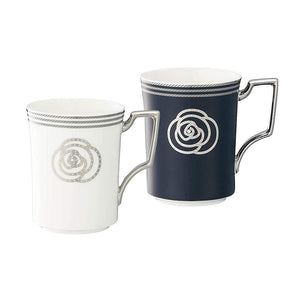 Noritake P93655/4867-12 Mug (Color Changing Pair Set) 295cc Aidan, 2 Pieces, White/Black, Bone China