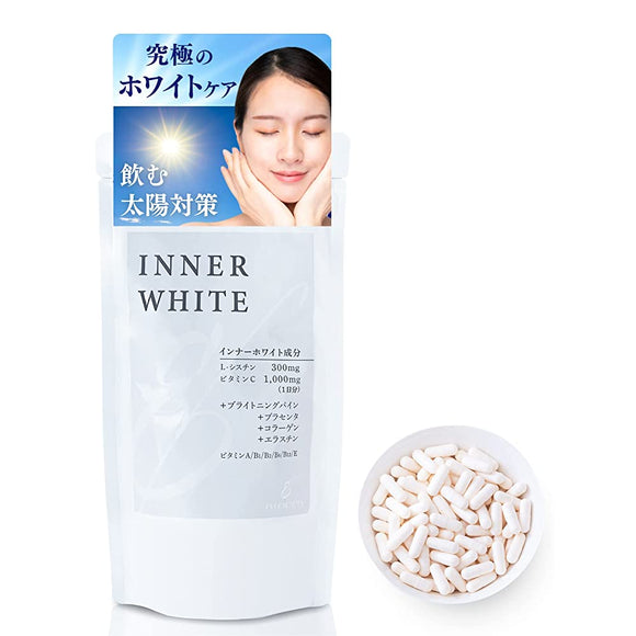 Drinkable Sun Protection Inner White Supplement (Vitamin C 1000mg L-Cystine 300mg) 120 Tablets (Made in Japan) 12 Types of Beauty Ingredients including Placenta Collagen Ever Beauty