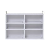 JK Plan MEMORIA FRM-0104-WH Open Bookcase, Paperback Bookcase, Rack, Shelves, 0.4 inches (1 cm), Spacing, Movable, Thin, Top Rest, Width 31.9 inches (81 cm), White