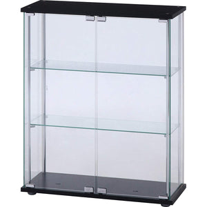 Fuji Boeki 99479 Figure Case, 3 Tiers, Width 27.6 x Depth 11.0 x Height 33.9 inches (70 x 28 x 86 cm), Black, Wide Type, Full Glass