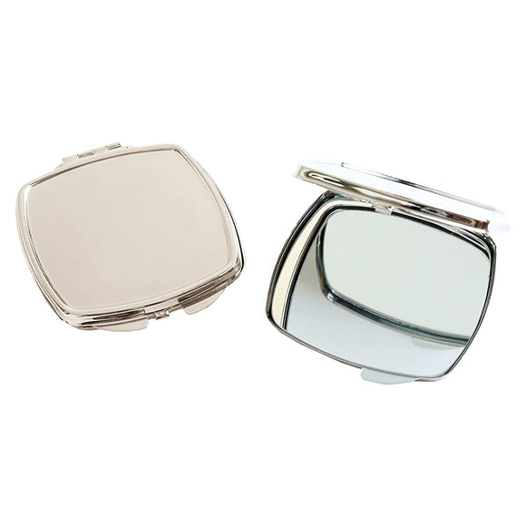NBK KE277-S-10 Compact Mirror, Square, Silver, 2.6 x 2.8 inches (6.6 x 7.2 cm), 10 Pieces