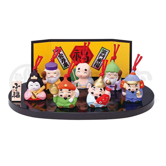 Yakushigama 1417 Nishiki Fukufuku Shichifuku God Dozbell Figurine, Interior, Auspicious