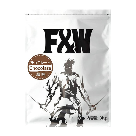 F&W Whey Protein, Chocolate, 6.6 lbs (3 kg), 100 Servings, WPC, Made in Japan, Large Capacity