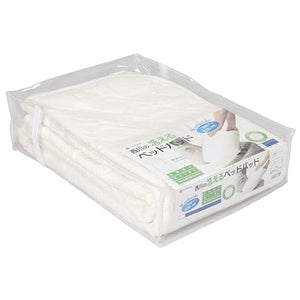 Nishikawa CM30087011W Mattress Pad, Queen, Washable, Cotton, Absorbent, Soft, Texture, Solid Color, White