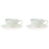 Noritake (Nori Mushroom) Bone China Fairmont Tea Coffee Bowl Plate Pair Set P97221/4408