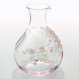 Otsuka Glass 47P112 Thin Sakura Glass Carafe, Transparent, Approx. Diameter 1.5 x Width 3.7 x Height 4.9 inches (3.8 x 9.4 x 12.5 cm)