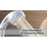 Amane 02-S PW Shower Head (Pearl White, 3 Adapters Included, Effective for Low Water Pressure, Made in Japan, Special Edition, Mist Sensation, Omko East Japan, Pearl White