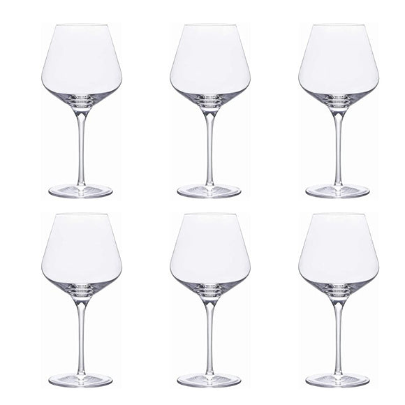 Aderia J-6038 Wine Glass, Clear, 22.0 fl oz (640 ml), Burgundy, Anero Crystal Glass, 6 Guests