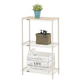 Doshisha RC5590-3WS Luminous Steel Rack with Sheets, Beige, Width 55cn, 3 Tiers, Storage Shelf, Cupboard, Free Rack, Off White