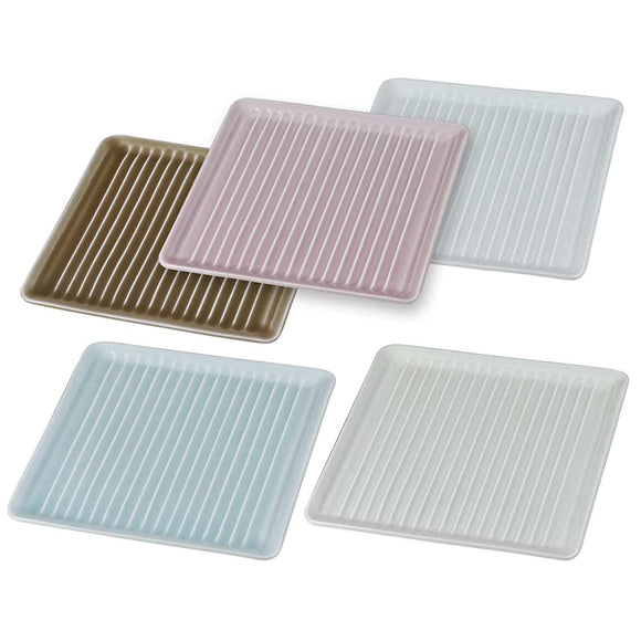 Cheer house Convenient Bread Plates (Set of 5 Colors / Set of 5), Uneven Dishes, Size for Bread to Ride on Bread, Toast, Fried Chicken, Sashimi (Moisture, Oil, Removal, Unevenness, Hasami Yaki), Made