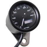DAYTONA VELONA 21975 Electric Speedometer for MotorcycleCles, Black Body, 3 Color Led, Diameter 1.9 Inches (48 mm), 50.9 MPH (140 km/h) Display